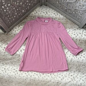 GAP Kids pink long sleeve top girls large ruffle neck feminine girlhoodcore fall